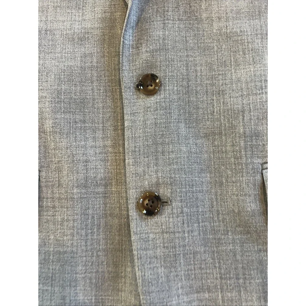 Voyager x J. Crew 365 Thompson Sport Coat 100% Wool Light Gray Suit Jacket 40R
